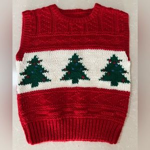 Hand knitted Holiday/Christmas sweater vest